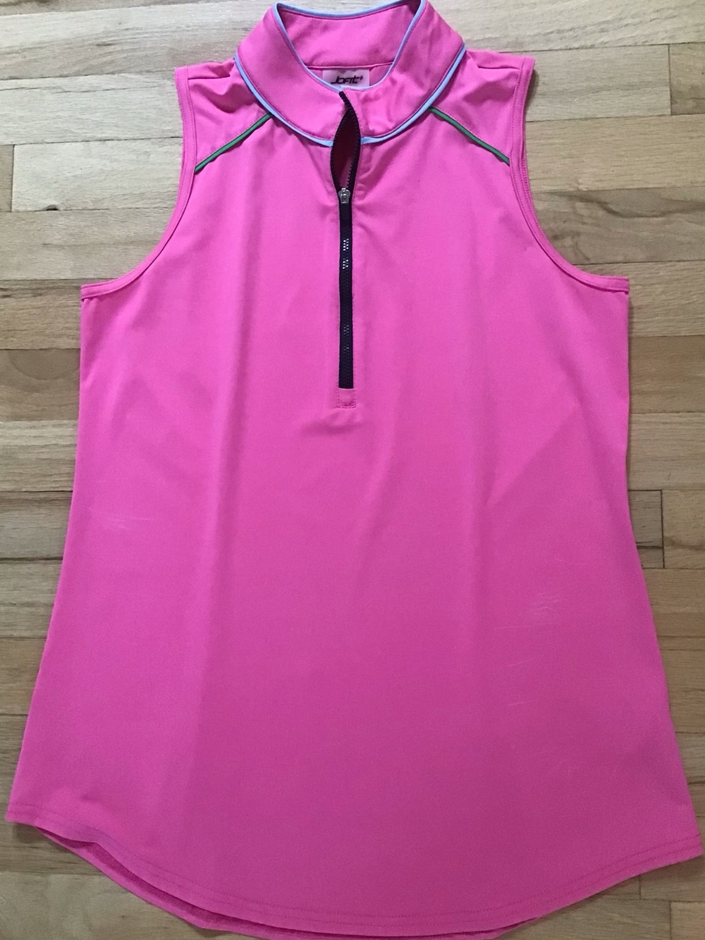 Jofit Pink Sleeveless Zip Mock Neck Golf Tank / Medium